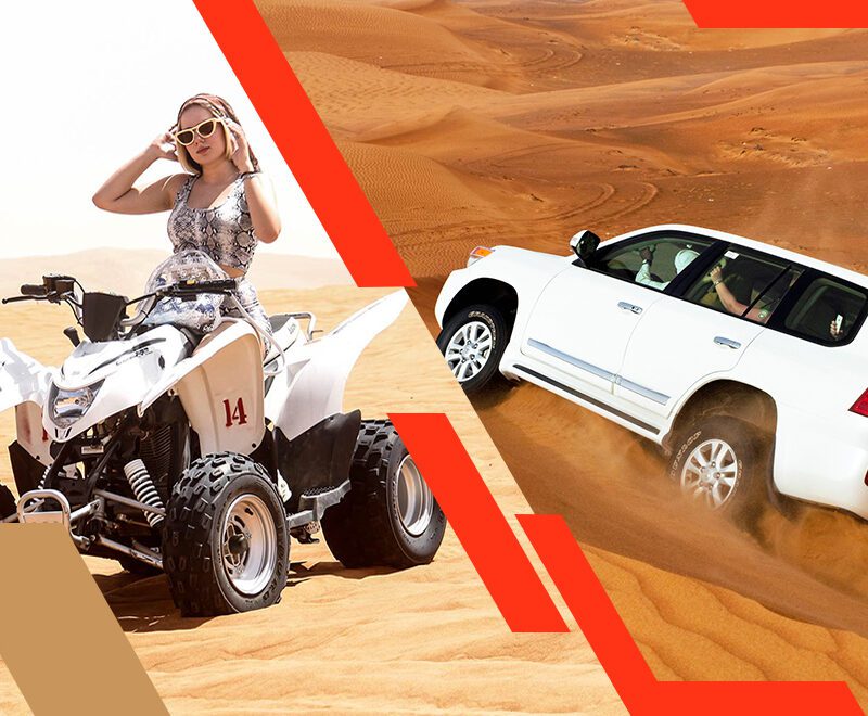 Morning desert safari in Dubai with a quad bike ride through the stunning sand dunes for an unforgettable adventure experience.